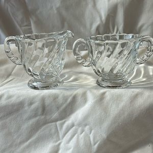 Fostoria Colony Swirl Creamer and Sugar Bowl